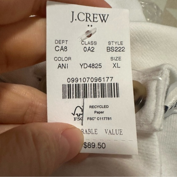 J crew Striped wide button-collar pullover sweatshirt - Picture 2 of 2